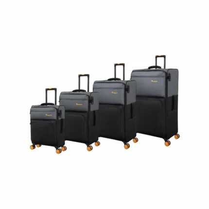 סט 4 מזוודות בד במשקל נוצה דגם Duo-Tone מבית IT Luggage צבע שחור 32/28/24/20