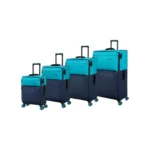 סט 4 מזוודות בד במשקל נוצה דגם Duo-Tone מבית IT Luggage צבע כחול 32/28/24/20