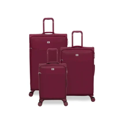 סט מזוודות בד קלות 3 יח' 30/25/20 מבית IT Luggage דגם Lustrous Luxe בצבע אדום