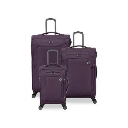 סט מזוודות בד קלות 3 יח' 30/25/20 מבית IT Luggage דגם TELEPORTED בצבע סגול שזיף